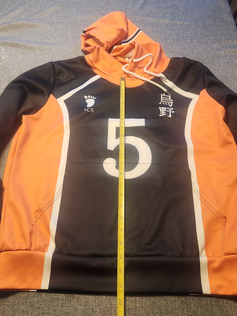 Haikyuu Cosplat Volleyball Hoodie in Black and Coral - Number 5 Womens Small - Picture 9 of 10